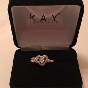 Sterling silver real diamonds size 9